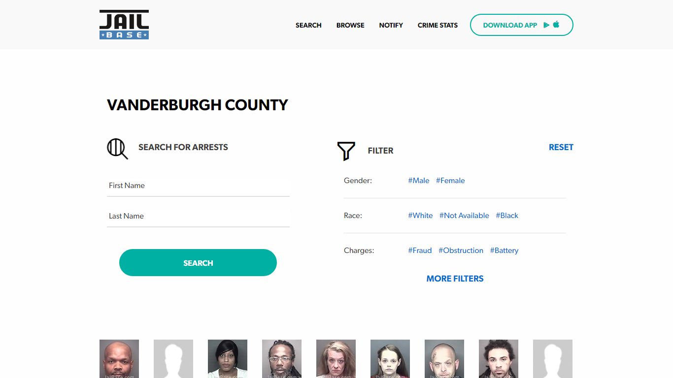 Vanderburgh County Jail Inmate Search and Mugshots | JailBase